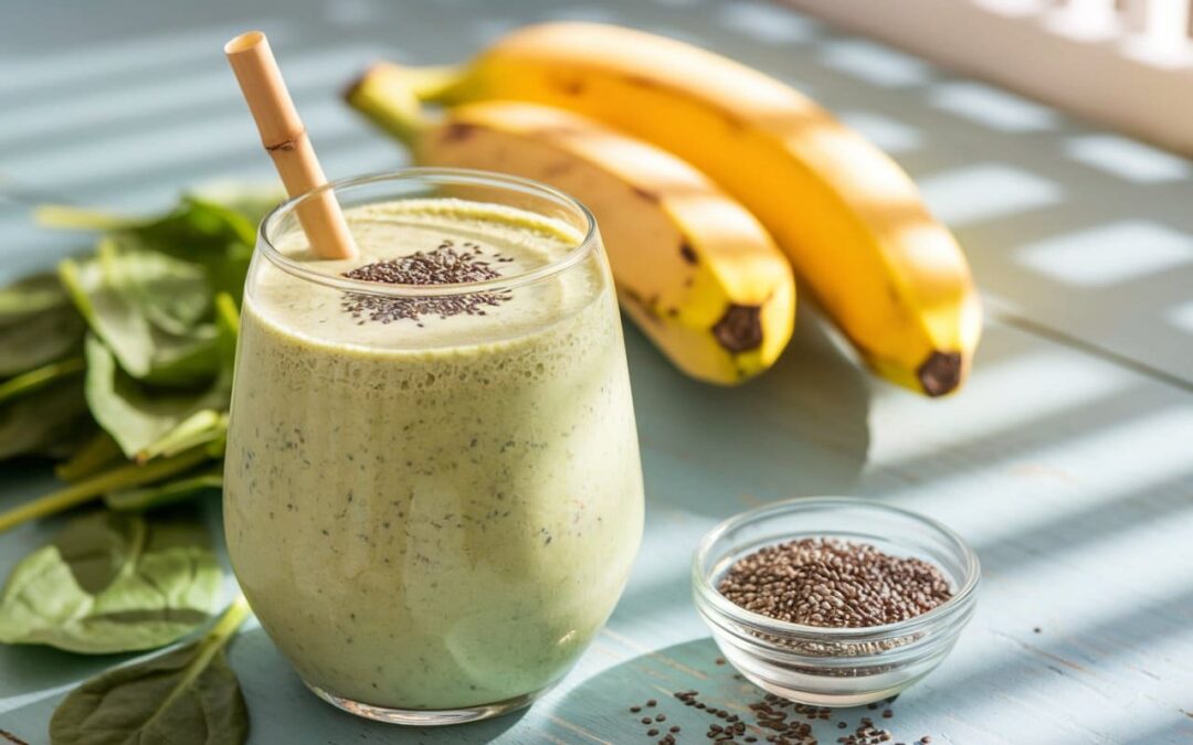 Receta de Smoothie energético de plátano y espinacas