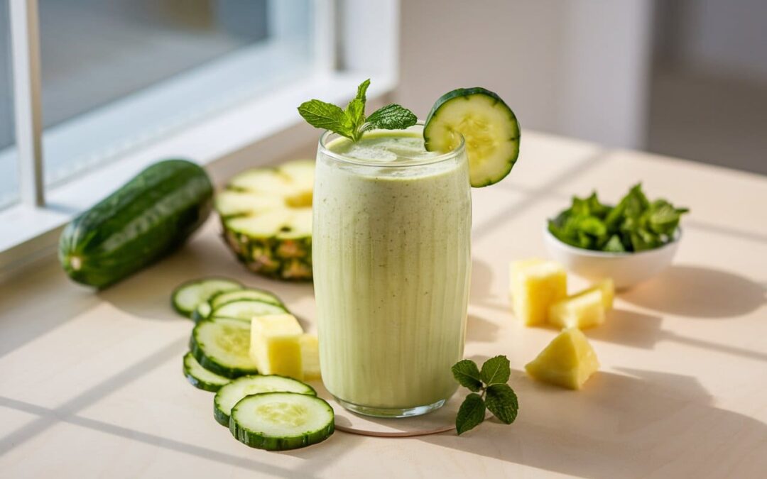 Receta batido detox de pepino y piña