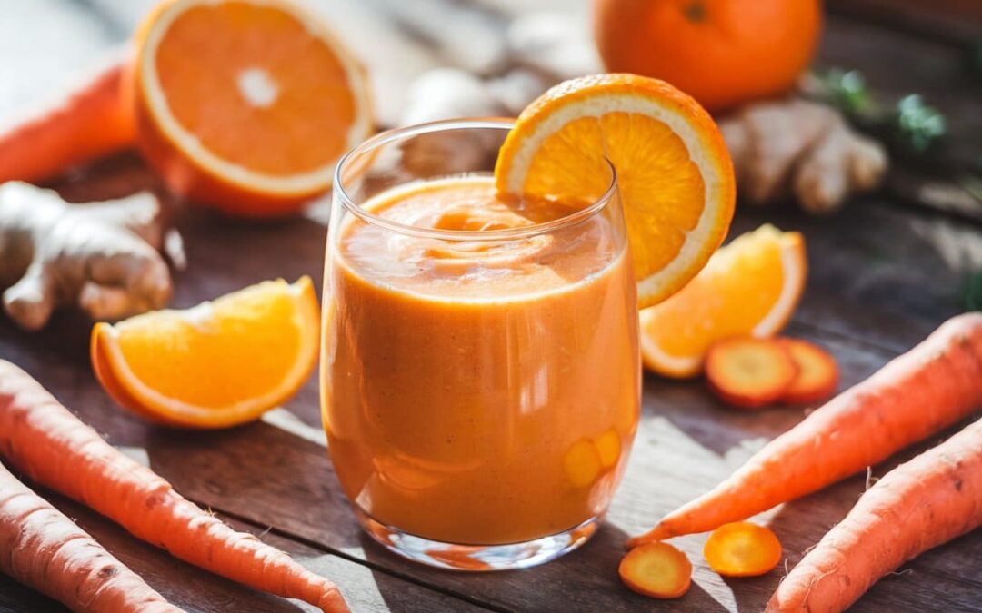 Batido de zanahoria, naranja y jengibre